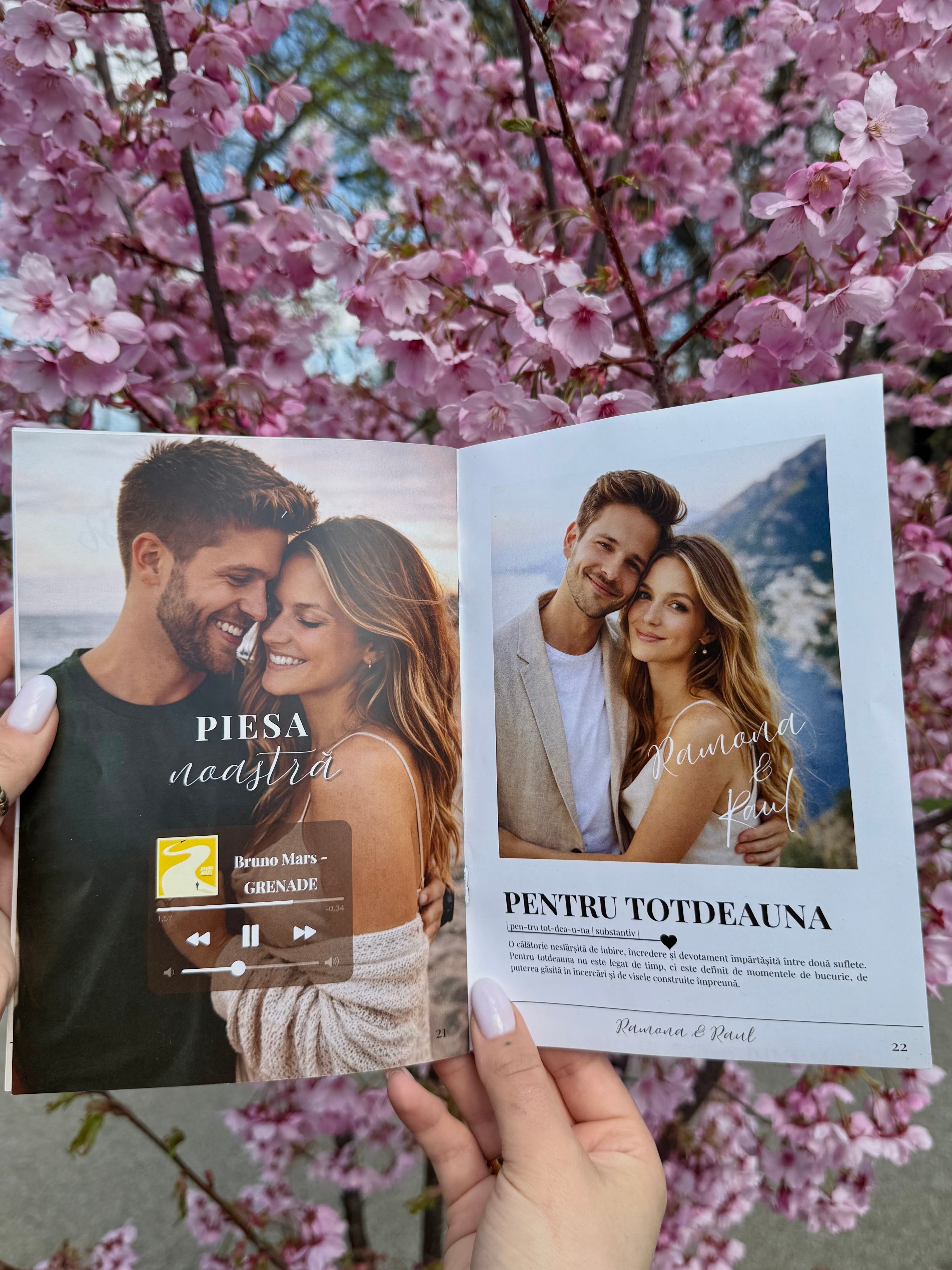 Încă un cadru din revista nunții, folosit ca accent vizual.